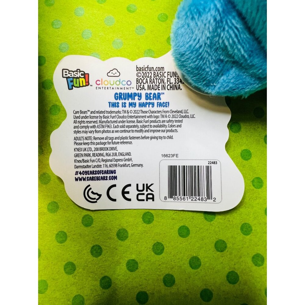 3-pc Mini Care Bears Plush Toy Trio: Good Luck Dream Bright & Grumpy Bears 9” - Picture 5 of 6